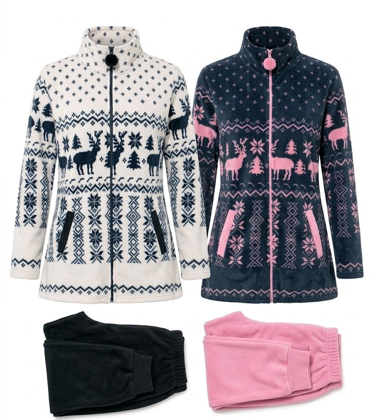 Winter Reindeer High collar Pyjamas set - 2 Pieces