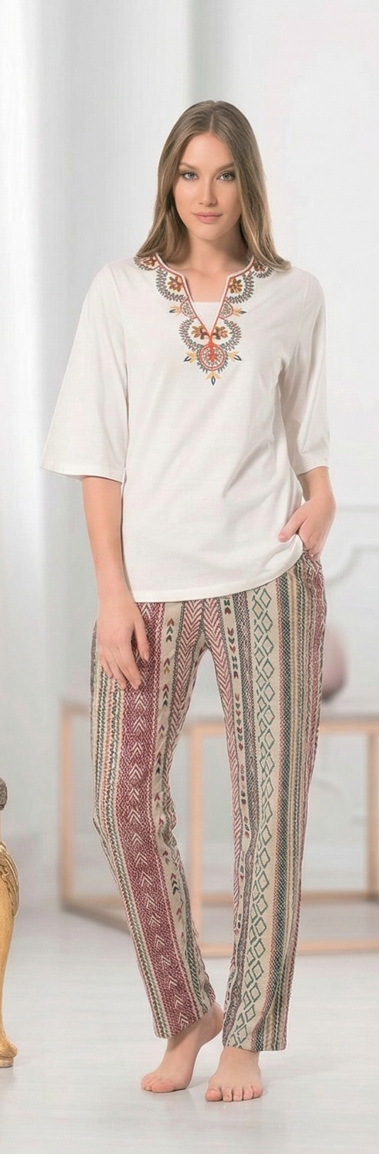 Women Lounge Safari multicolor Pyjamas set - 2 Pieces