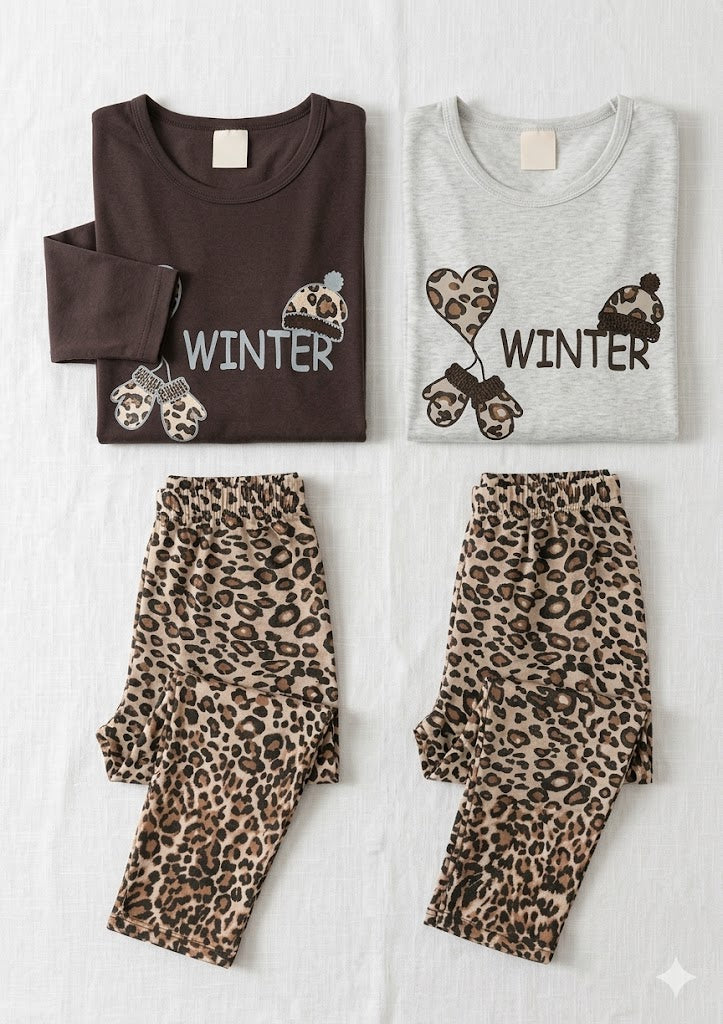 Winter Safari Leopard Pyjamas set - 2 Pieces
