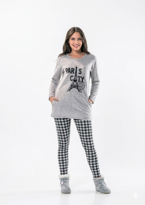 Eiffel Tower Paris City Winter Pyjamas set - 2 Pieces