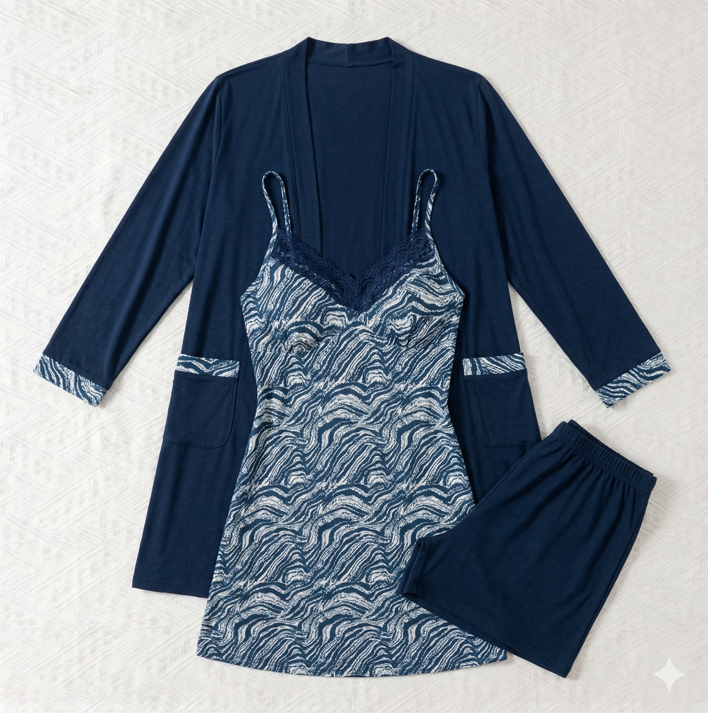 Lounge Women Summer Robe Pyjamas set - 2 Pieces