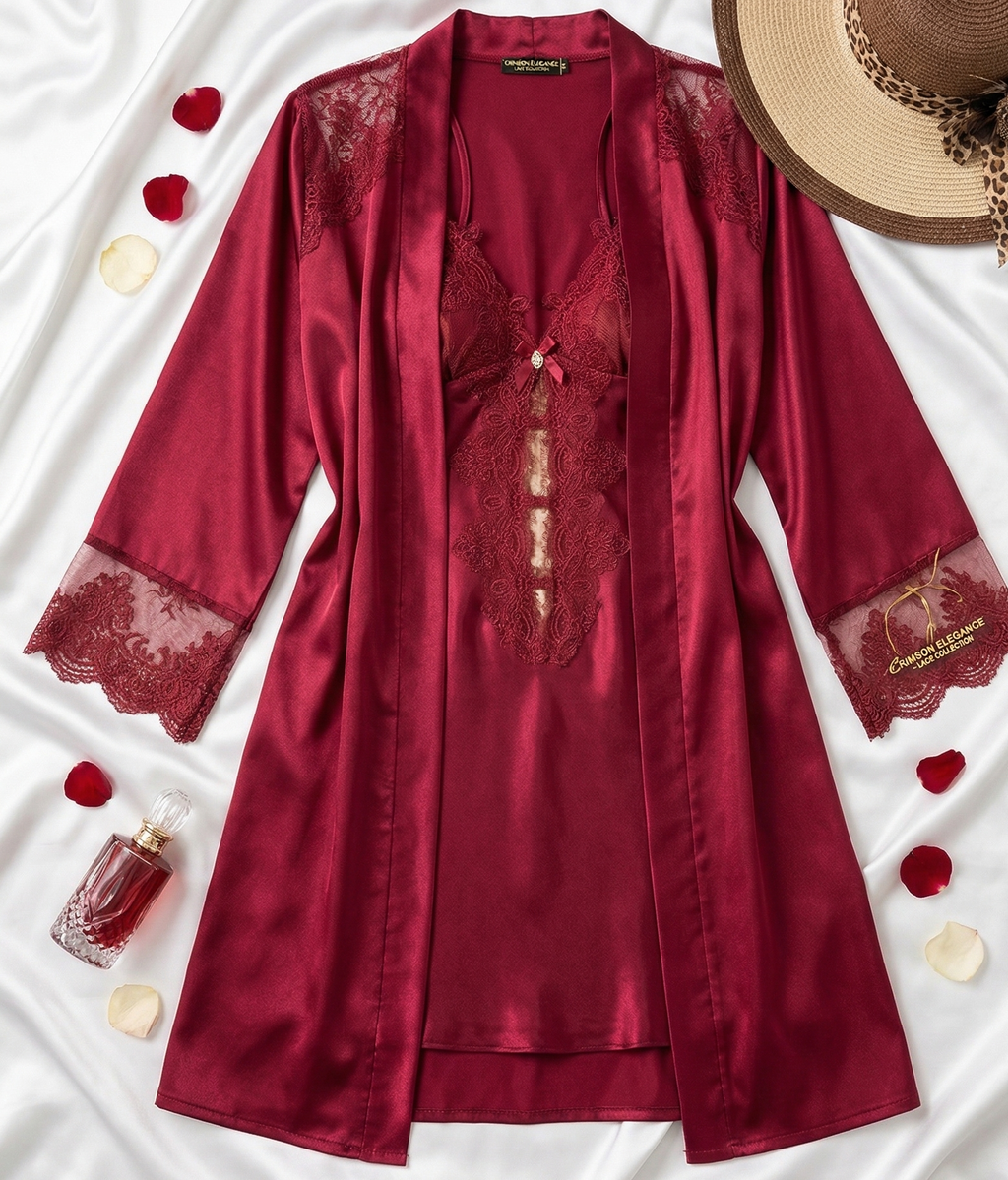 Lipsy Beth Robe, Sexy Nightwear set - 3 Pieces