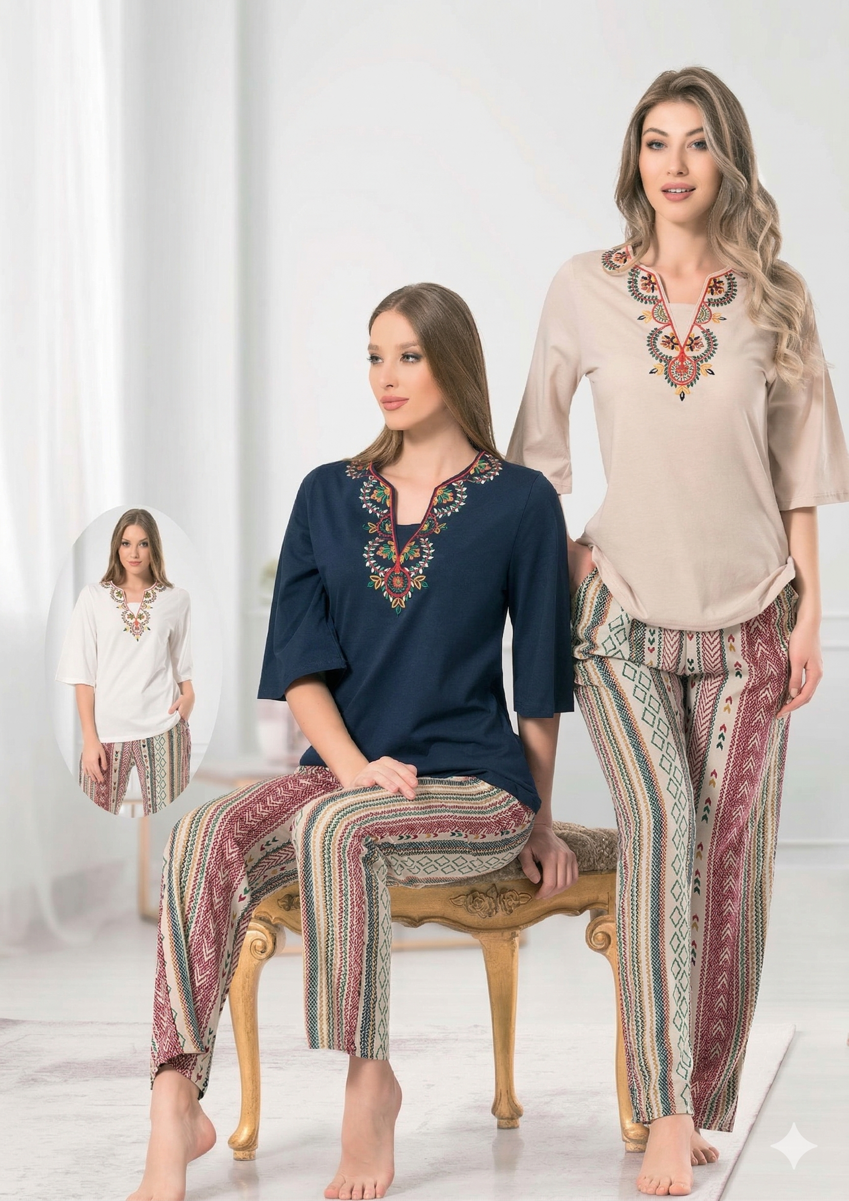 Women Lounge Safari multicolor Pyjamas set - 2 Pieces