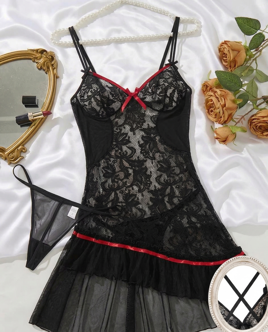 See-through sexy chemise set - 2 Pieces