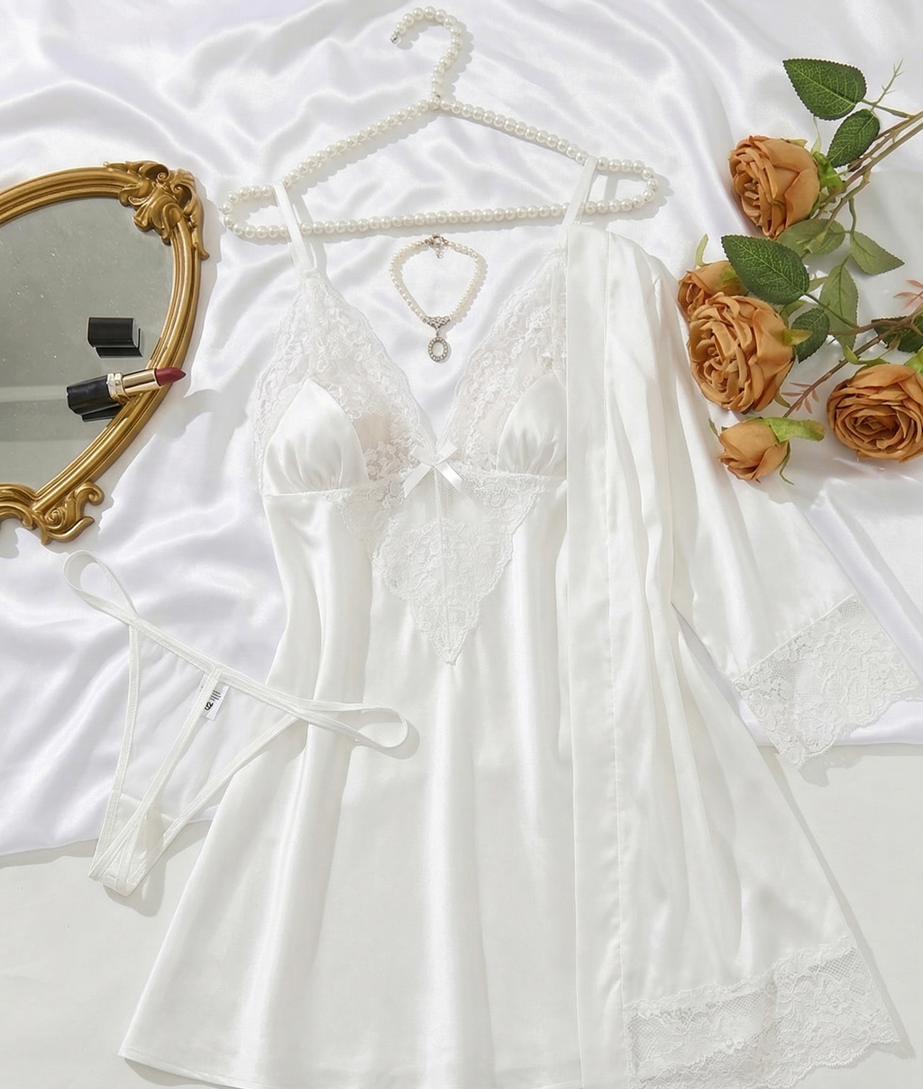 High class Lipsy Effie Chemise with Robe set - 3 Pieces