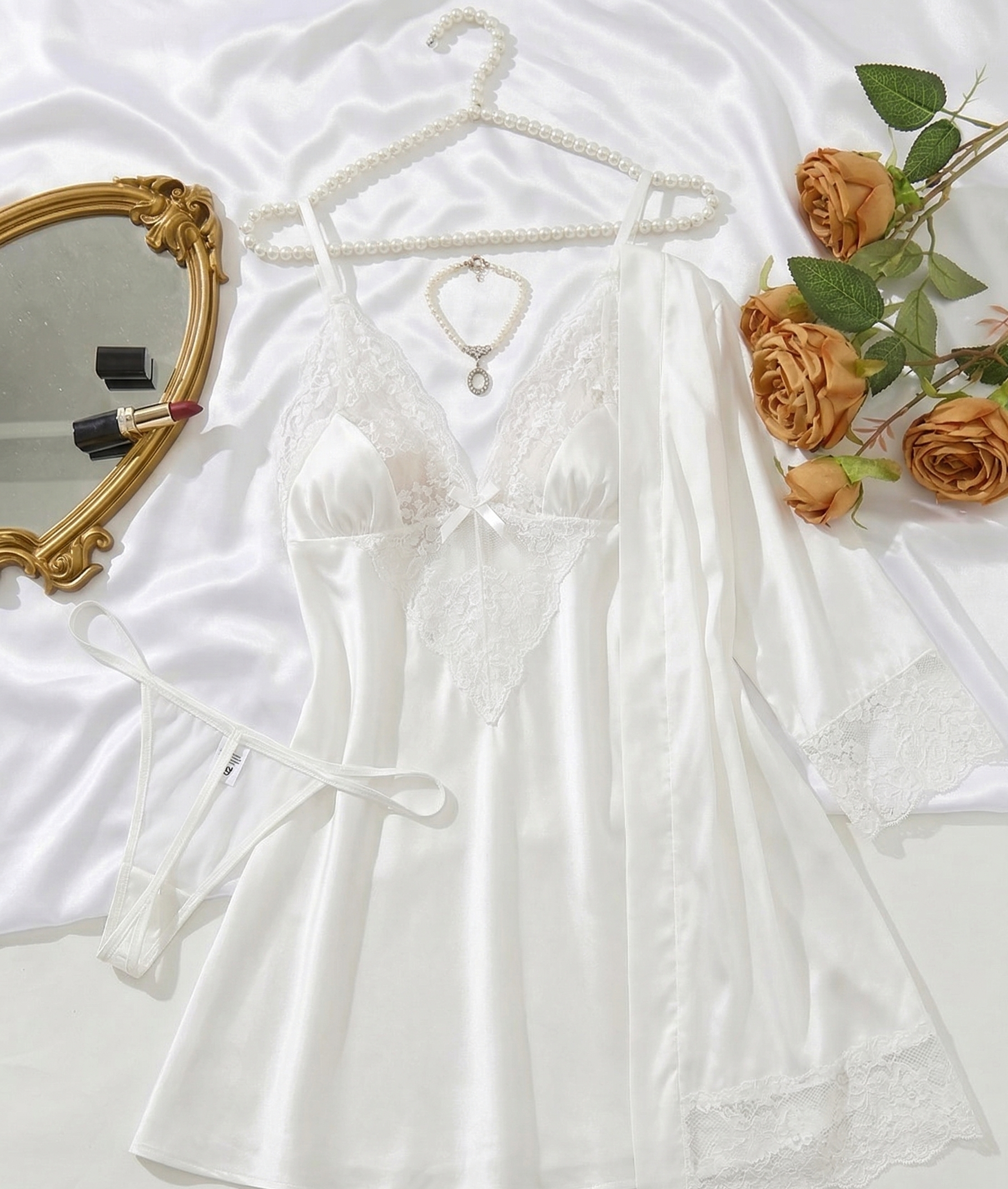 High class Lipsy Effie Chemise with Robe set - 3 Pieces