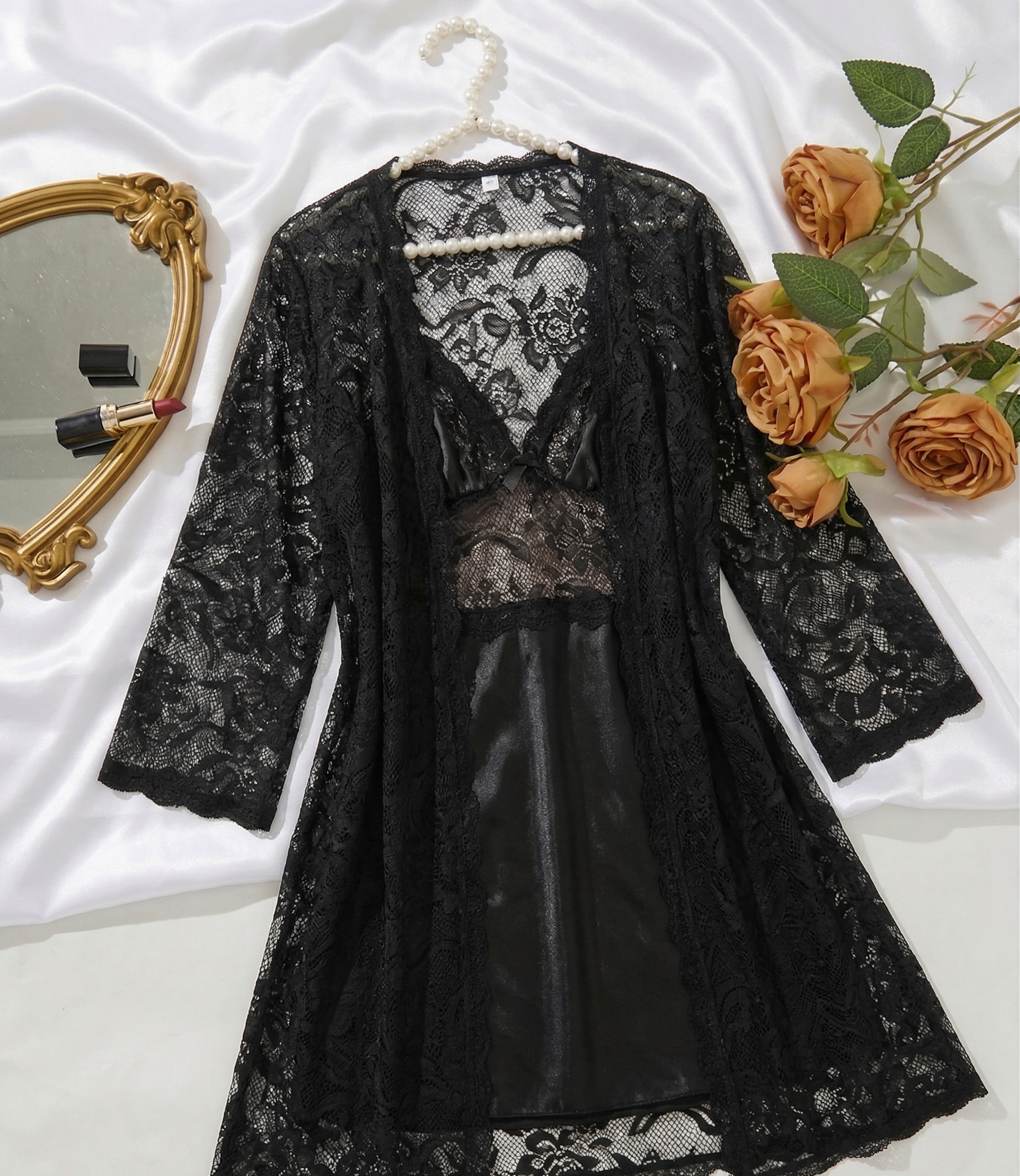 Krystie Lace Cami Set with Robe - 3 Pieces