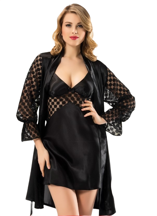 Brianna Chemise Set with sexy Robe - 3 Pieces