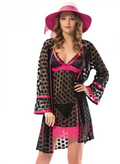 Black Spotted Sexy See-through Hot Lingerie set - 3 Pieces