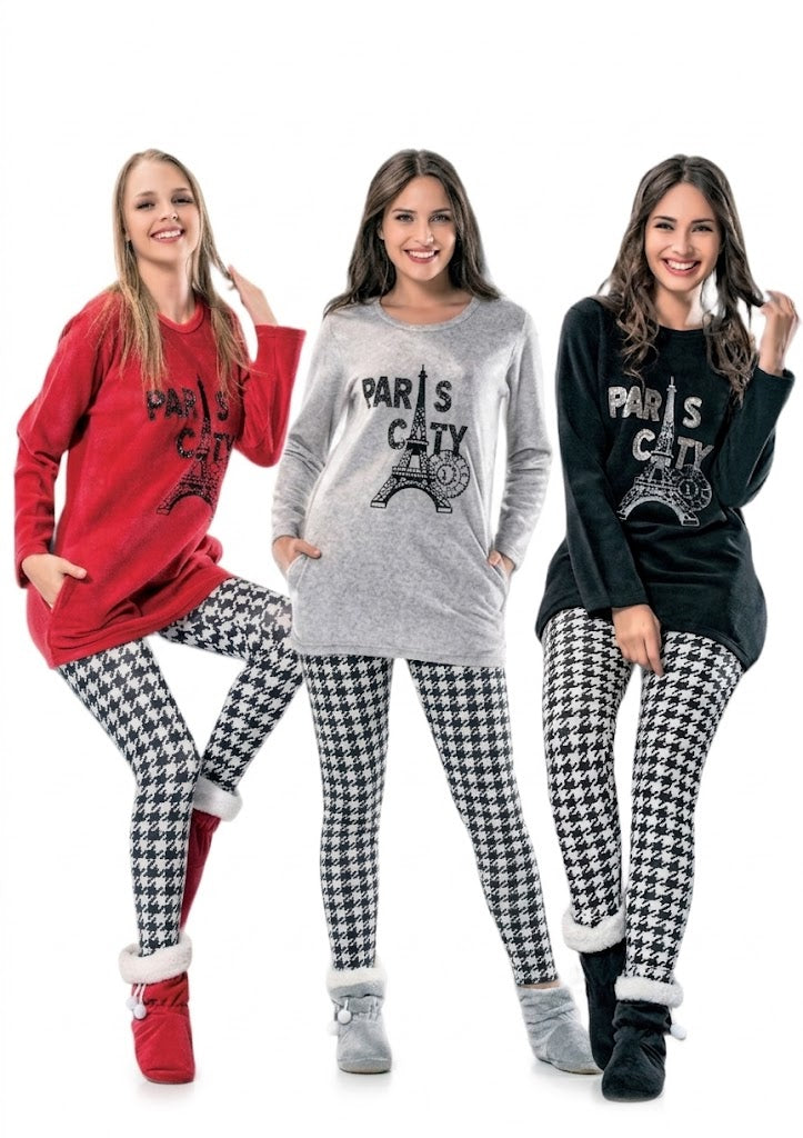 Eiffel Tower Paris City Winter Pyjamas set - 2 Pieces