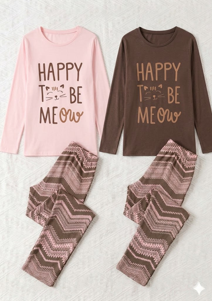 Happy Meow Cosy winter Pyjamas set - 2 Pieces