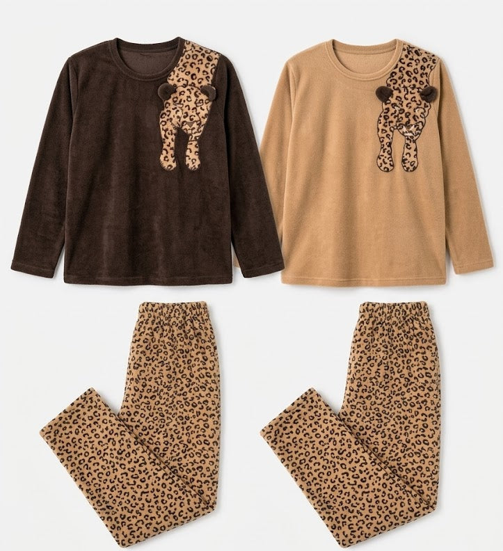 Safari Leopard Brown/Beige Pyjamas set - 2 Pieces