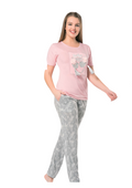 Pink & Grey soft Women Pyjamas set- 2 Pieces