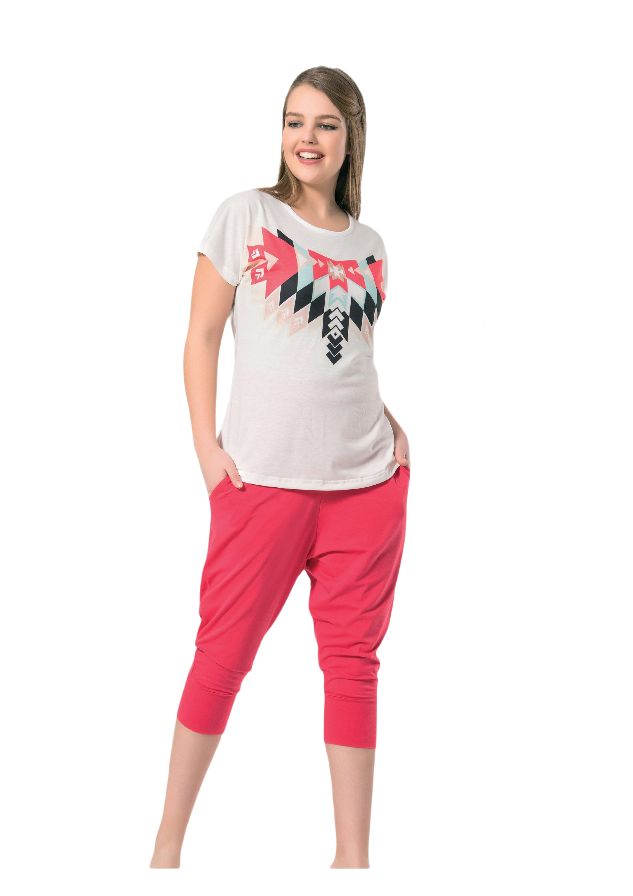 Women warm cropped Pyjamas Bottoms set- 2 Pieces