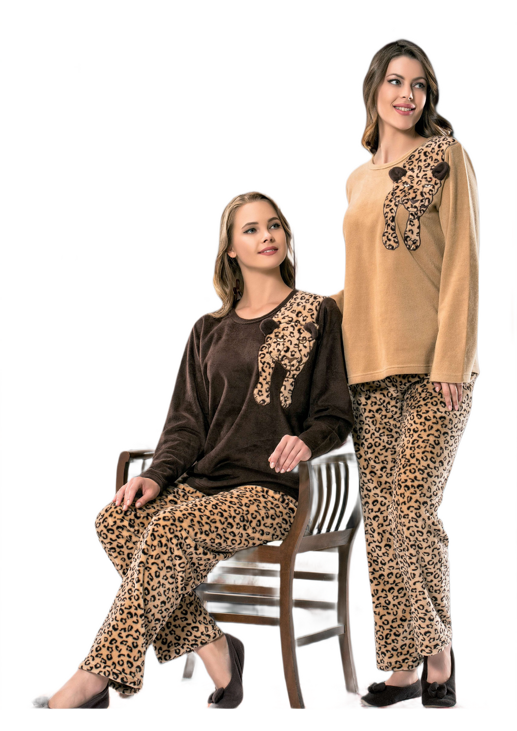 Safari Leopard Brown/Beige Pyjamas set - 2 Pieces