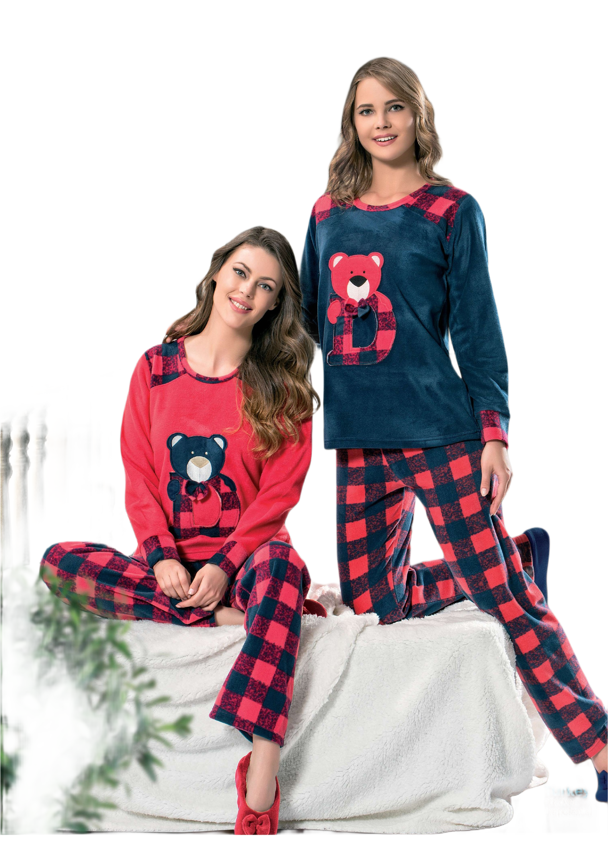 Teddy Bear Old School Winter  Pyjamas set - 2 Pieces